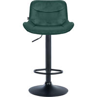 BARHOCKER Vulcano Samt schwarz grün - Schwarz/Grün, Textil/Metall (49/106/51cm) - TPFLiving