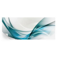 FOTOTAPETE 250x104 cm - Blaue Wellen - Weiß, Textil (250/104cm) - Wallfluent
