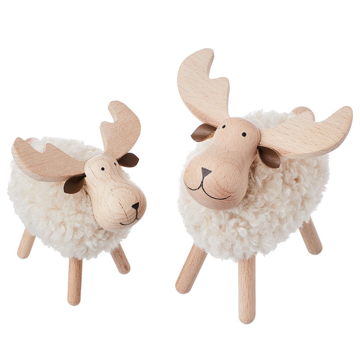 DEKO-ELCH Woody Forest - Creme, Holz (10/11/8cm) - Butlers