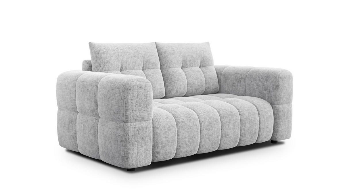 SOFA CLOUDI 2-Sitzer, hellgrau - Hellgrau/Schwarz, Holz/Textil (181/89/104cm) - Courtois Laville