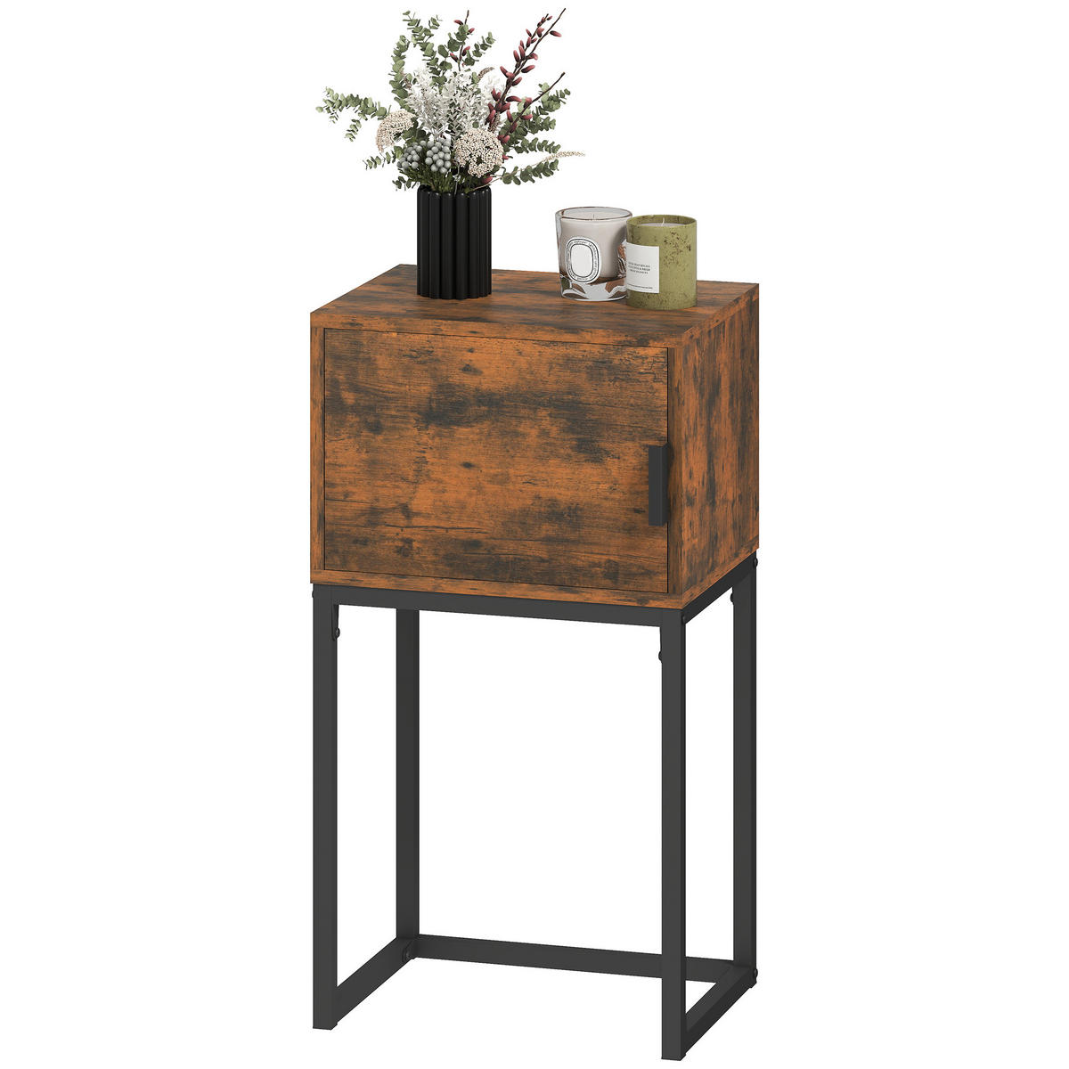 KONSOLENTISCH Schmal, Schrank, Industrie-Design, Wohnzimmer Flur, 40x30x76cm, Rustikal-Braun - Wildeiche, Holzwerkstoff (40/76/30cm)