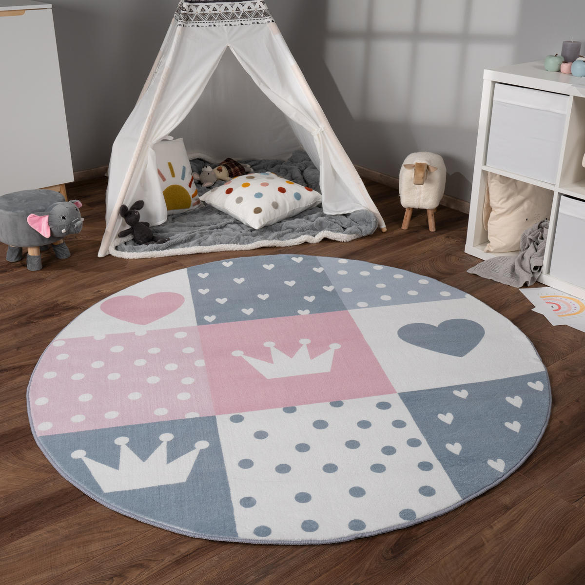 KINDERTEPPICH 160/160 cm Eliz 391 - Pink, Textil (160/160cm) - Paco Home