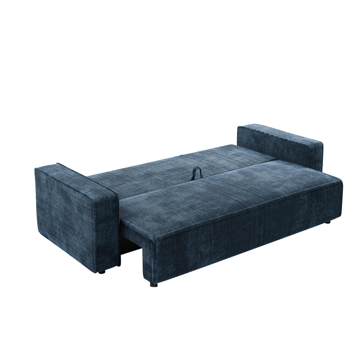 SCHLAFSOFA BRIK 3-Sitzer Cord Poso Meerblau - Schlaffunktion DL & Bettkasten - Dunkelblau, Textil (238/94/94cm) - Excellent Home