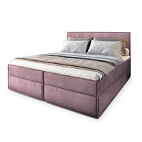 POSTEL BOXSPRING PELLIO 140x200 cm, s matrací a úložným prostorem, šeříková - šeříková, kompozitní dřevo/textil (140/200cm) - MASSENO