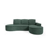 ECKSOFA Flow Grün, mit Schlaffunktion und Kissen in Abriamo Stoff, rechte seite - Grün, Holzwerkstoff/Textil (277/157cm) - Bettso