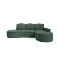 ECKSOFA Flow Grün, mit Schlaffunktion und Kissen in Abriamo Stoff, rechte seite - Grün, Holzwerkstoff/Textil (277/157cm) - Bettso