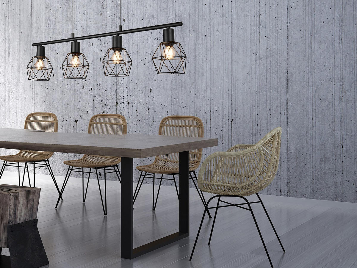 PENDELLEUCHTE Industrial, Schwarz 75cm hängend Küchentisch - Schwarz, Metall (12/75/150cm) - meineWunschleuchte