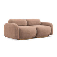 3-SITZER SOFA Bouclé Stoff Pink - Pink/Hellrosa, Holz/Textil (190/73/95cm) - Makamii
