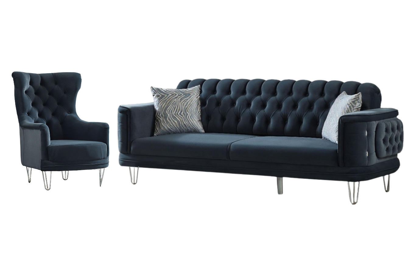 SITZGARNITUR Carlo Anthrazit Stellvariante:3+1 - Anthrazit, Holz (230/85/95cm) - Villa Möbel