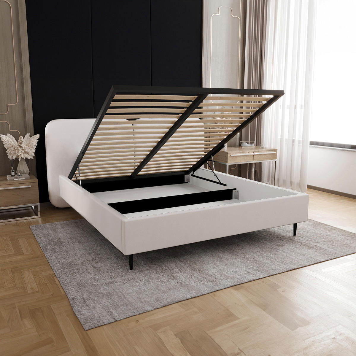 BOXSPRING KREVET 160/200 Luz Bijeli - bijela, drvo (160/200cm) - Petits-meubles