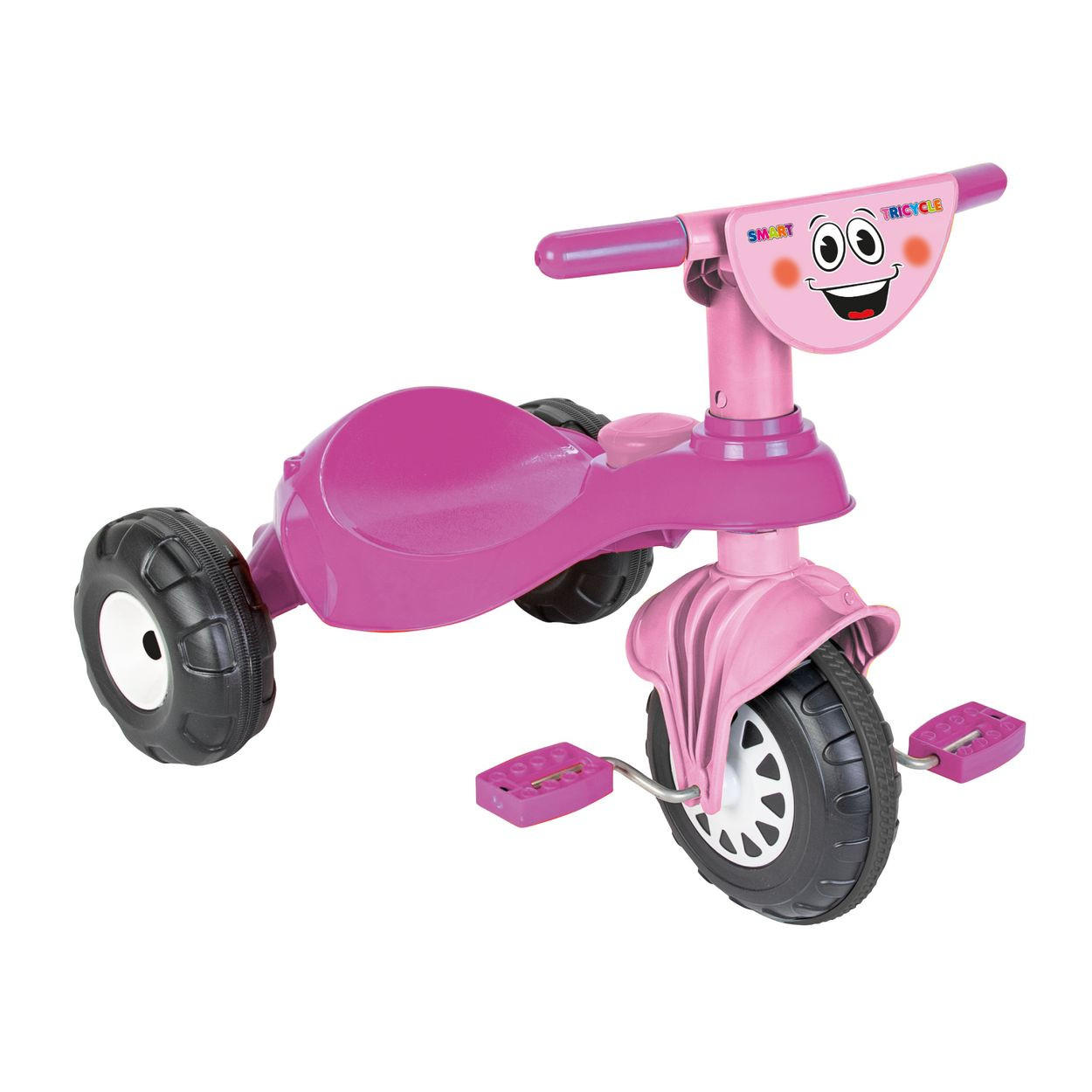 DREIRAD Smart 07132 Pedale pink Hupe, Kunststoffreifen, ab 3 Jahren bis 35 kg - Rosa, Kunststoff (59/47/49cm) - Pilsan