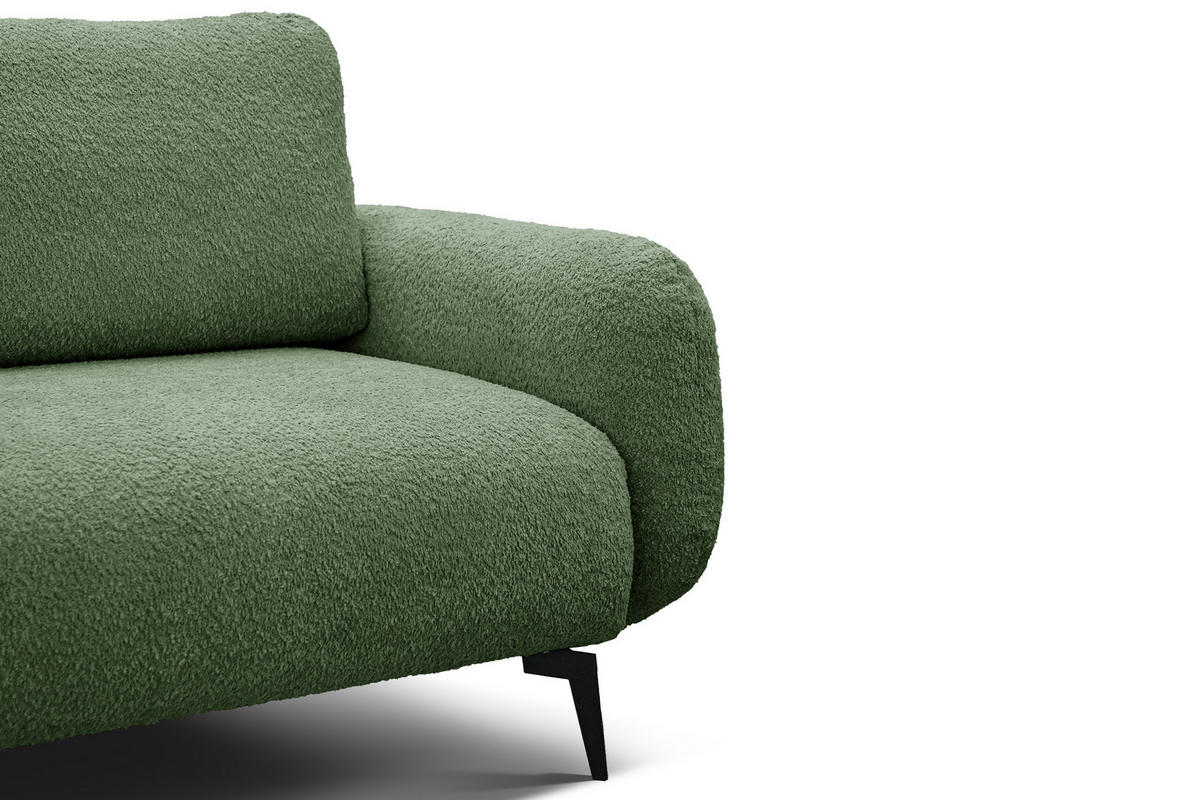 SOFA FEBE 2-Sitzer, olivgrün - Schwarz/Olivgrün, Holz/Textil (160/82/96cm) - Courtois Laville