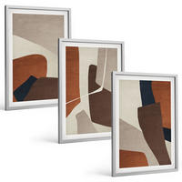 BILDER SET 3er Set - 40x60 cm Silberner Rahmen - Abstrakte moderne Strukturen - Silberfarben, Kunststoff (40/60cm) - TULUP