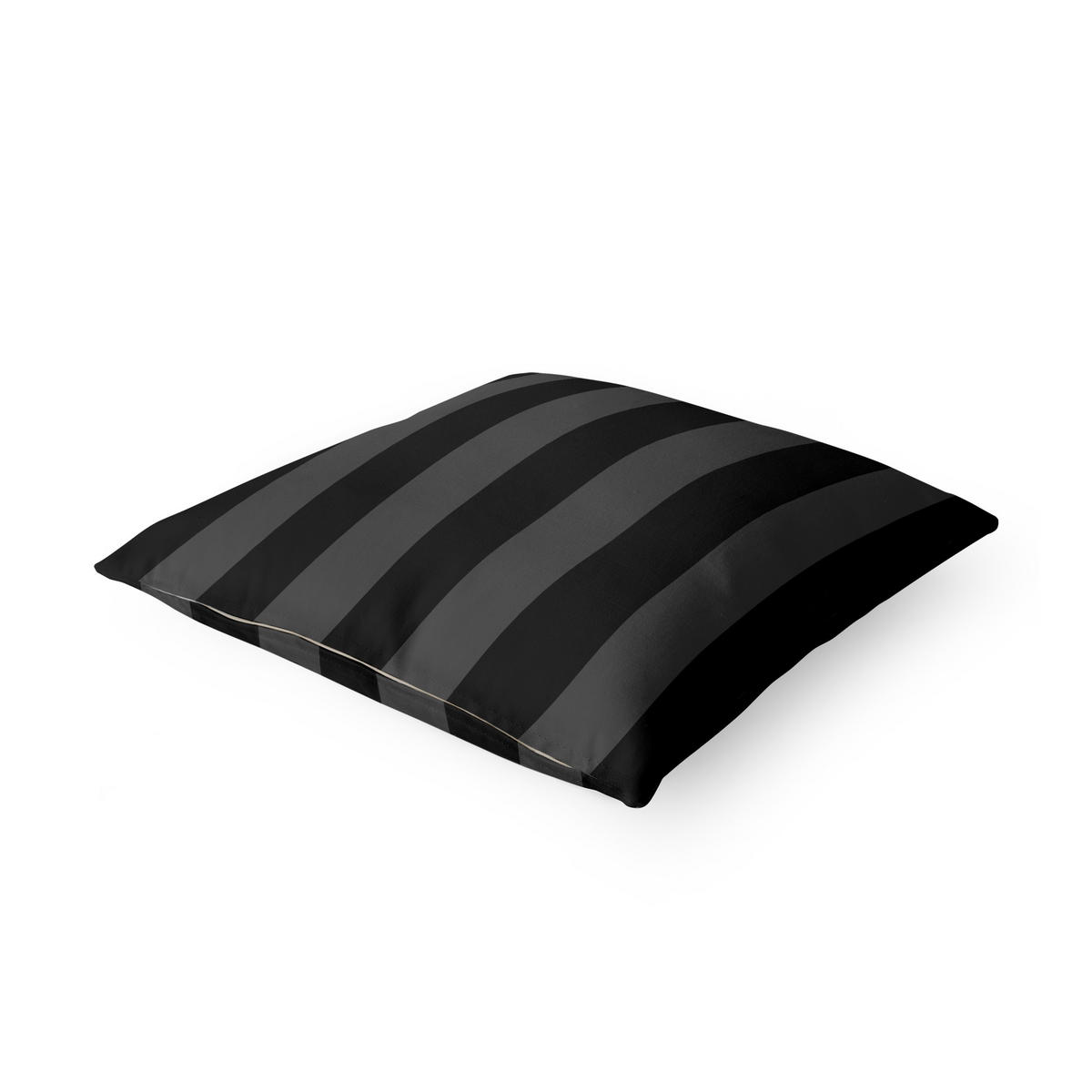 DEKOKISSEN Längsstreifen in Tiefschwarz II 40/40 cm - Schwarz, Textil (40/40/10cm) - Bilderwelten