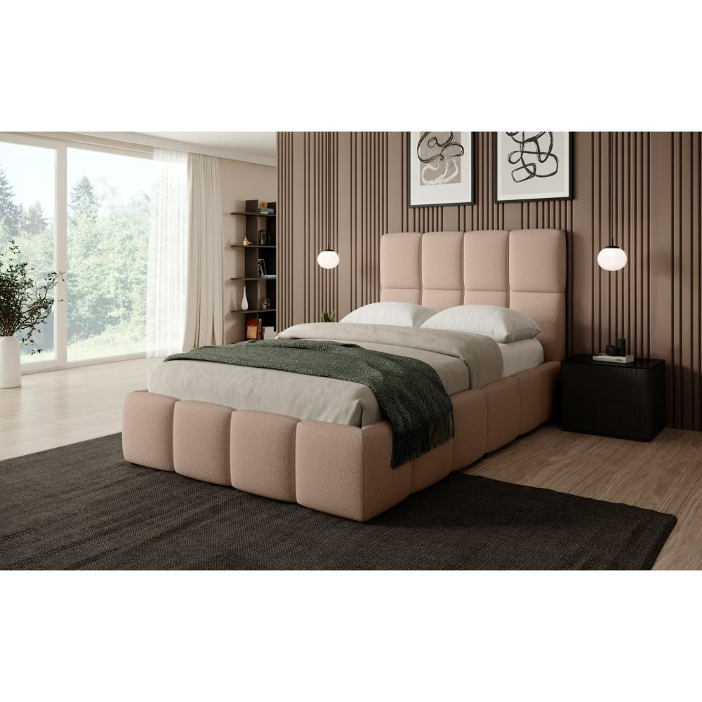 POLSTERBETT Nostro mit Bettkasten 140x200 cm hellbraun - Hellbraun/Schwarz, Textil (140/200cm) - Beautysofa