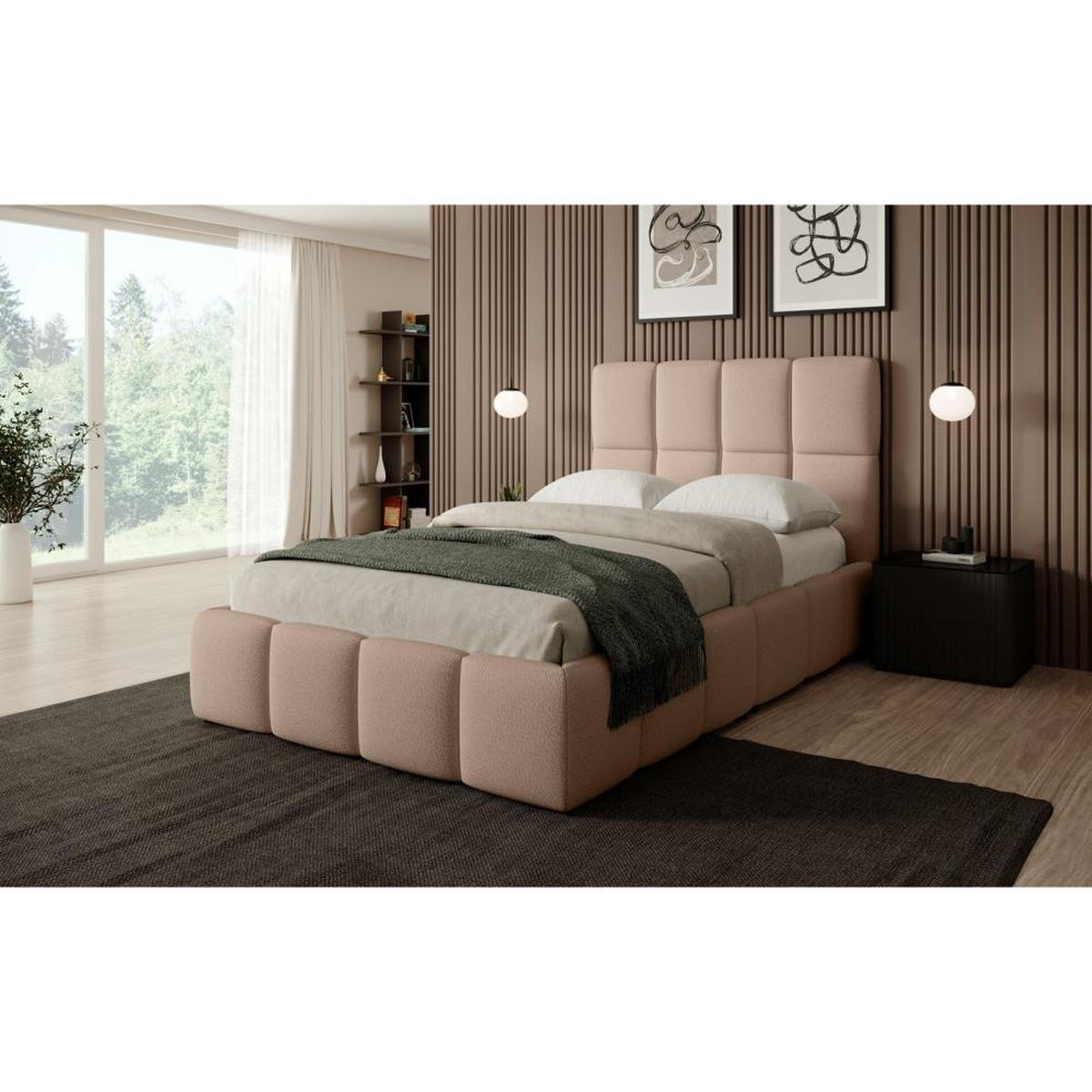 POLSTERBETT Nostro mit Bettkasten 140x200 cm hellbraun - Hellbraun/Schwarz, Textil (140/200cm) - Beautysofa