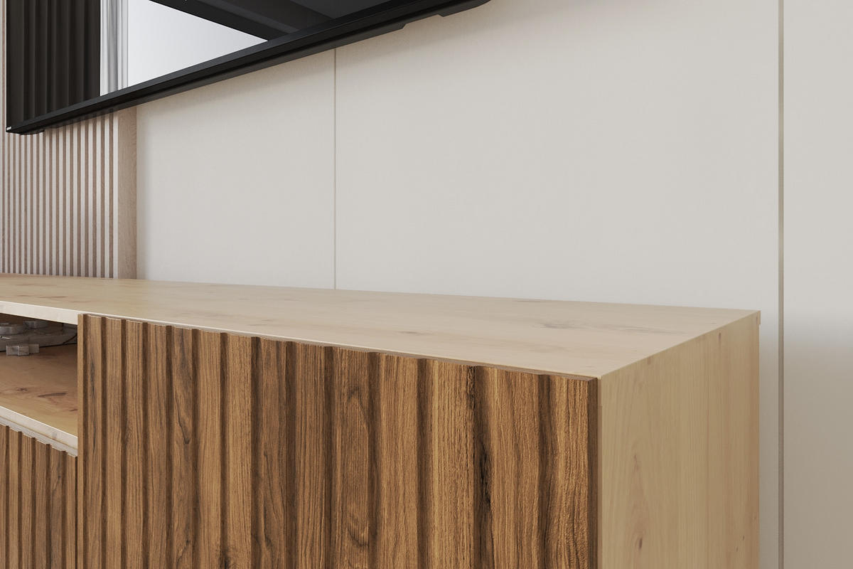 LOWBOARD KITO-S 200x53x41 cm - Artisan / Katania - Eiche Wotan/Schwarz, Holzwerkstoff (200/53/41cm) - ALTDECOR