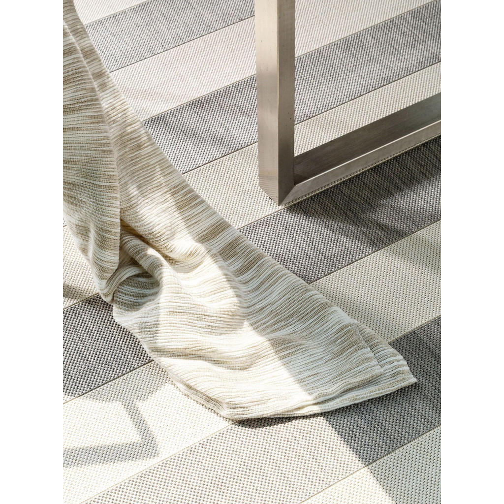 Thumbnail - benuta Nest Outdoorteppich, Grau, Textil, Gestreift, Rechteckig, 80x150 cm, Oeko-Tex® Standard 100, wasserabweisend, Tep...