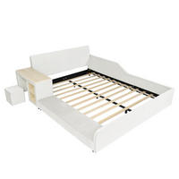 KINDERBETT 140/200 cm DE-02193, in Weiß, mit Schreibtisch und Hocker - Weiß, Holzwerkstoff (140/200cm) - ComfortXL