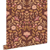 TAPETE Blumenmuster 50 x 900 cm - Braun, Papier (50/900cm) - ESTAhome