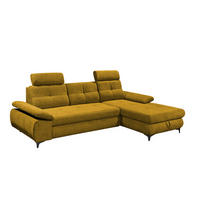 ECKSOFA mit Schlaffunktion und Bettkasten - Gelb/Schwarz, Kunststoff/Textil (177/274cm) - ed exciting design