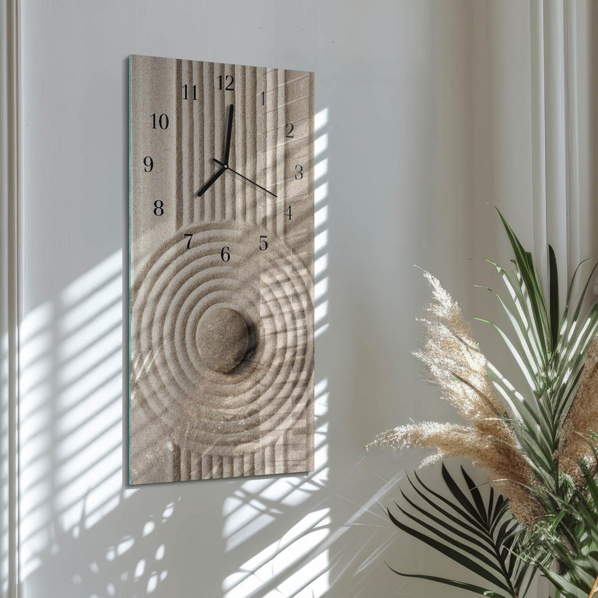 WANDUHR 60x30 cm - Horizont - Braun, Glas (30/60/0.4cm) - TULUP