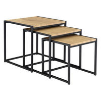 BEISTELLTISCH Ringsaker 3er Set - Eichefarben, Holzwerkstoff (35/35/35cm) - [en.casa]