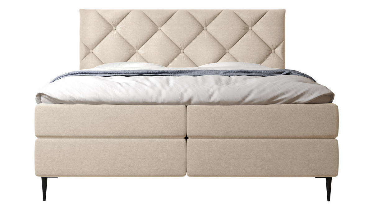 BOXBETT Letra - Chromfarben/Naturfarben, Holz/Textil (140/200cm) - MIRJAN24