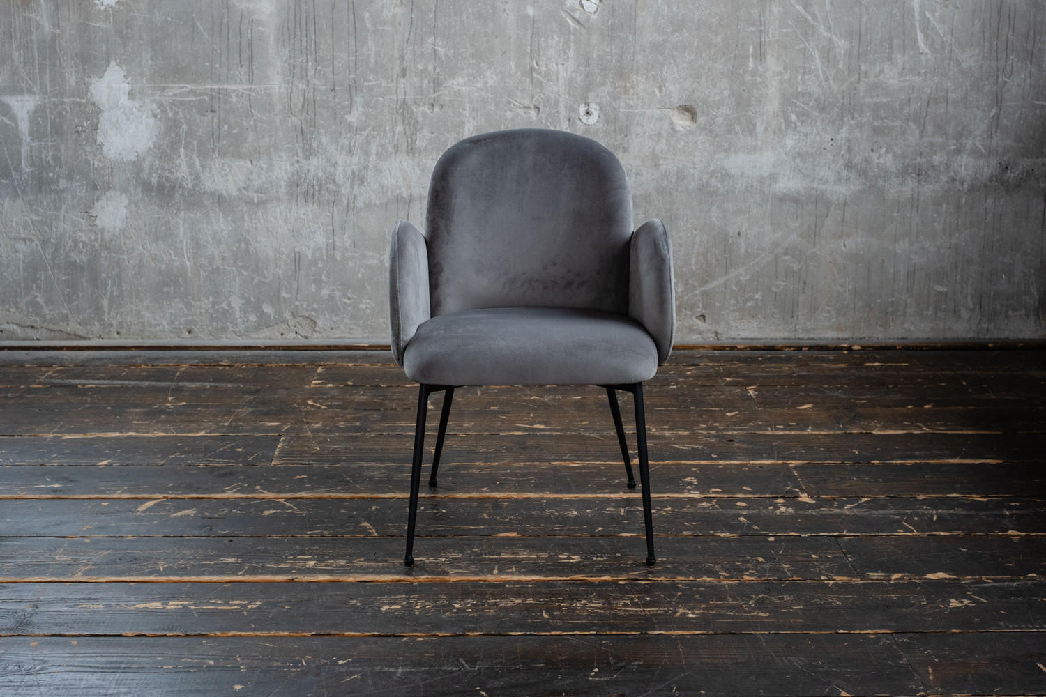 ESSZIMMERSTUHL DEON Grau Velvet - Grau, Textil (59/84/62cm) - KAWOLA