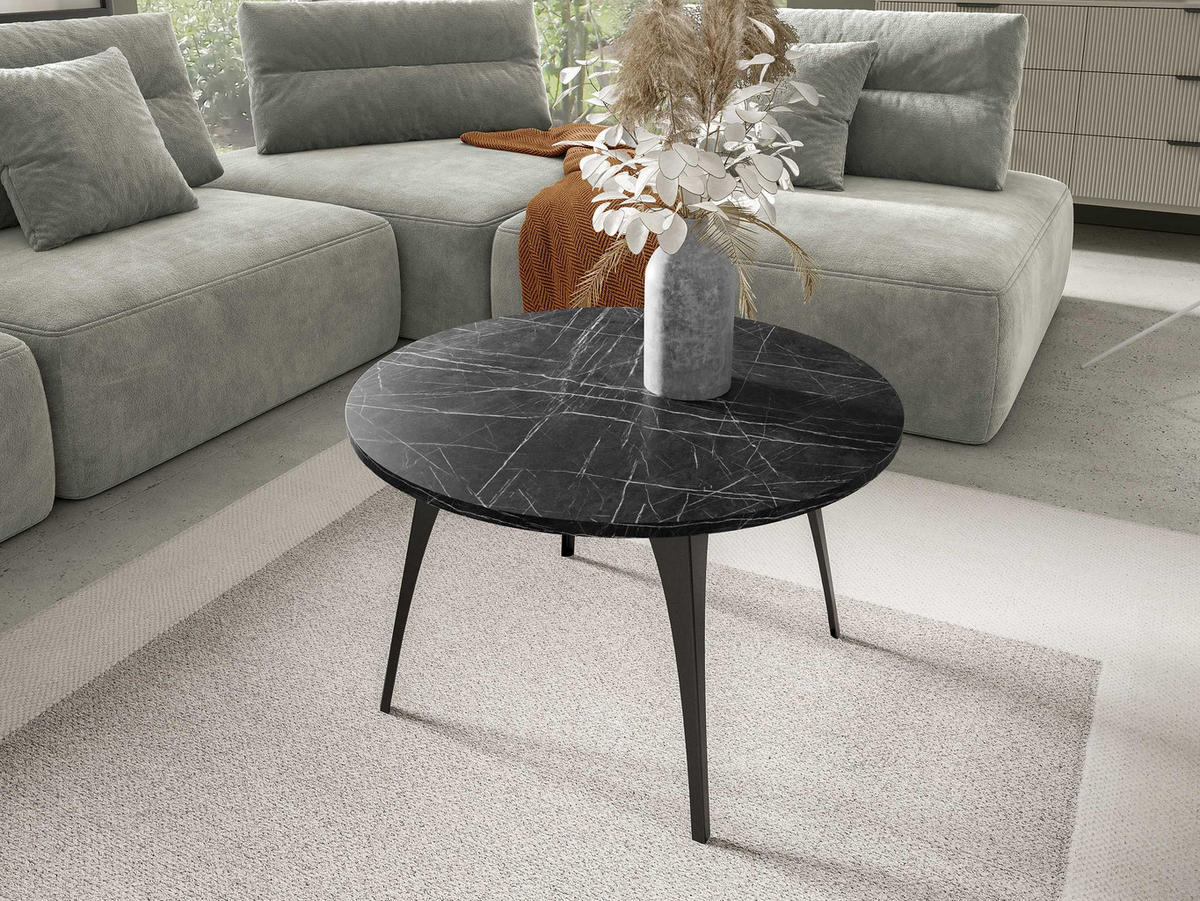 COUCHTISCH Frida - Schwarz, Holzwerkstoff/Metall (75/75/45cm) - MIRJAN24