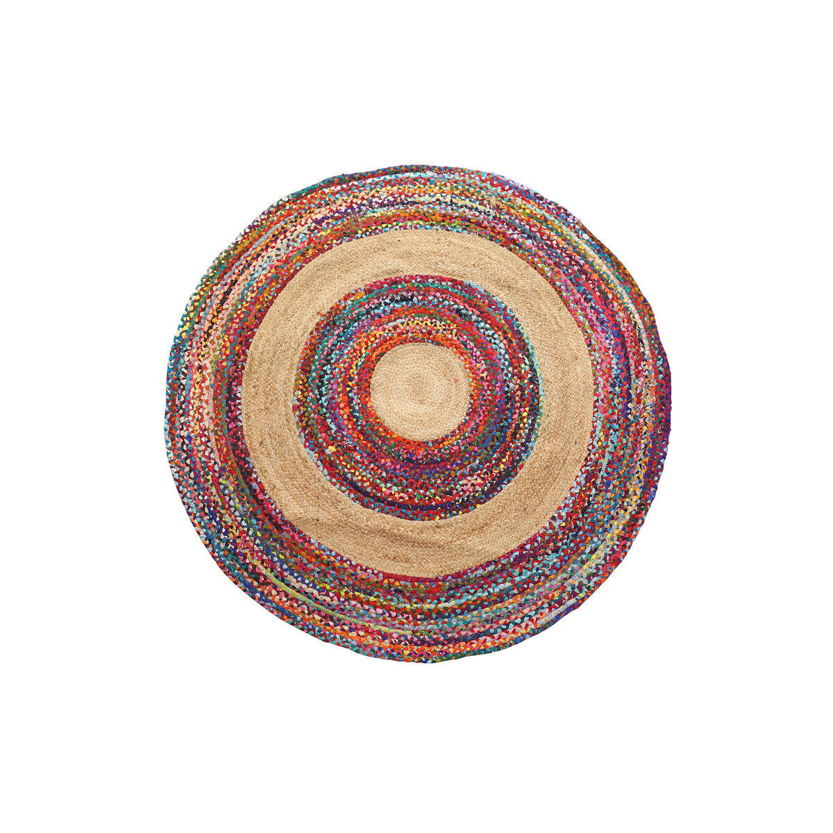 TEPPICH Polyester Baumwolle Bunt Jute (200 x 200 x 0,7 cm) - Multicolor, Textil (200/200cm) - DKD Home Decor