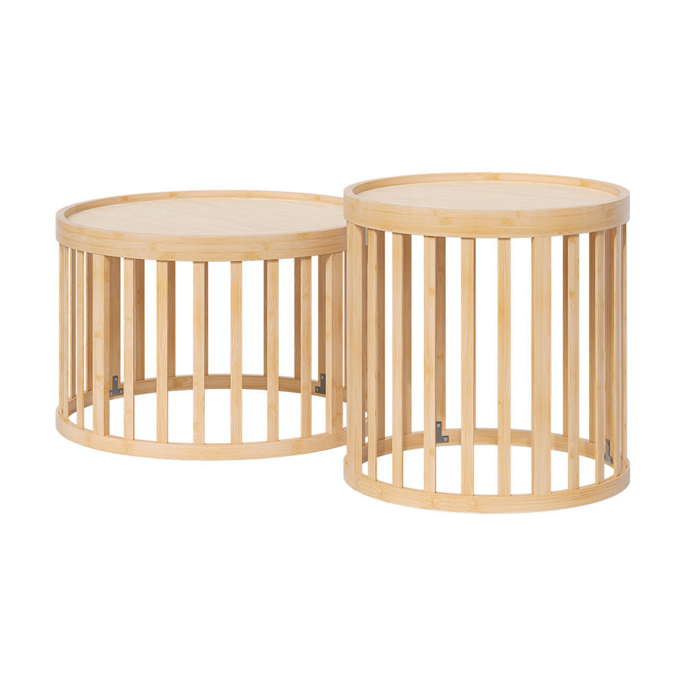 COUCHTISCH-SET Enara, Bambus/Bambus, x cm mit 2 Teilen - Grün, Holzwerkstoff (50.5/50.5/50cm) - Vicco