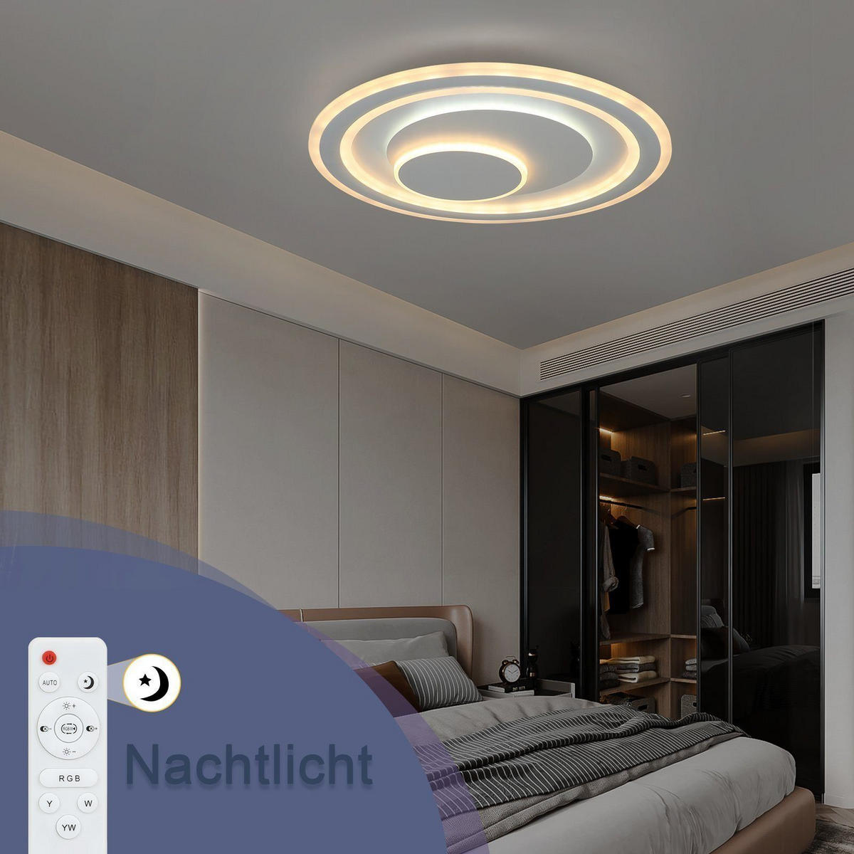LED-DECKENLEUCHTE Leonard 51/51/5 cm - Weiß, Metall (51/51/5cm) - Nettlife