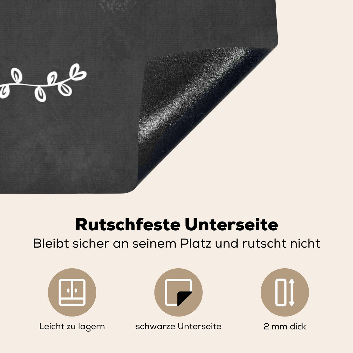 HERDABDECKPLATTE Zitat - Einen schönen Tag - Grau - Weiß Induktionsmatte 77x59 cm - Anthrazit, Kunststoff (77/59/0.2cm) - MuchoWow