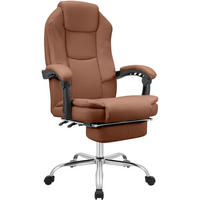 CHEFSESSEL Lederlook Hellbraun - Chromfarben/Hellbraun, Textil/Metall (67/114/64cm) - CLP