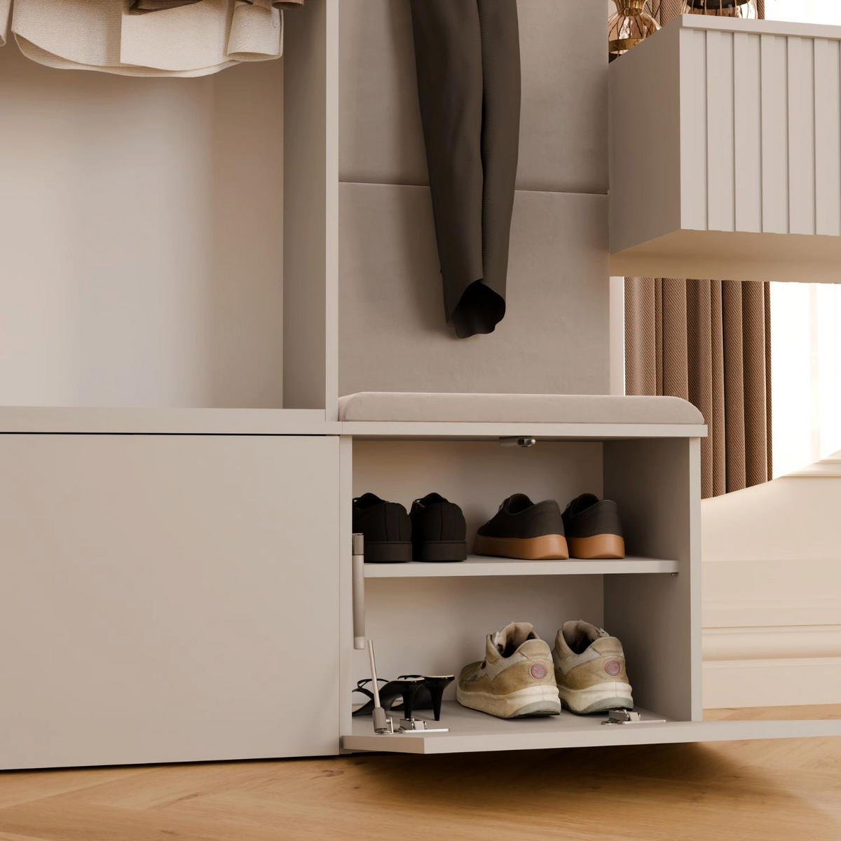 GARDEROBE Gerhard Single - Kaschmir, Holzwerkstoff (50/42/35cm) - kommodly