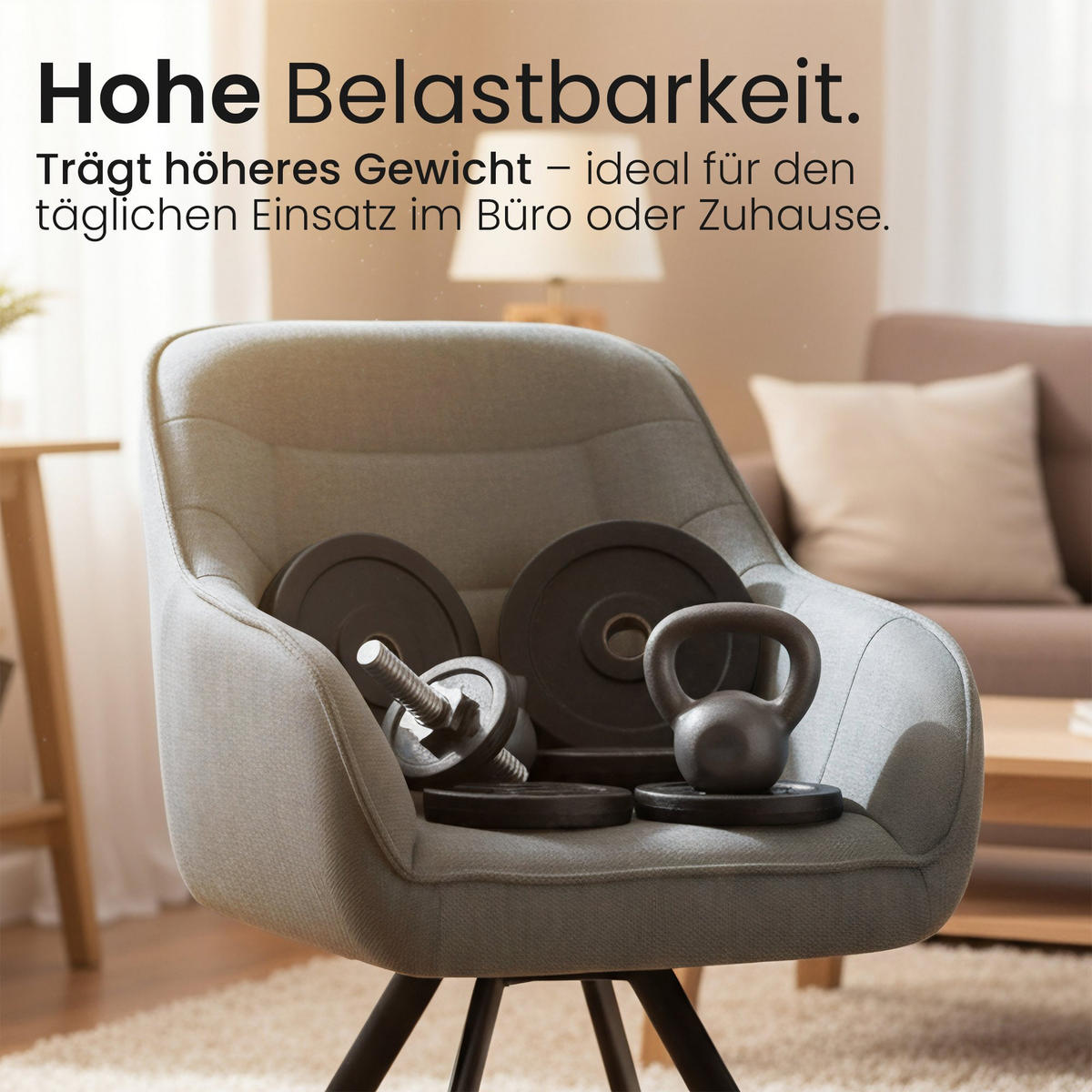 ESSZIMMERSTUHL Stoff Taupe - Taupe/Schwarz, Textil/Metall (57/89/64cm) - CLP