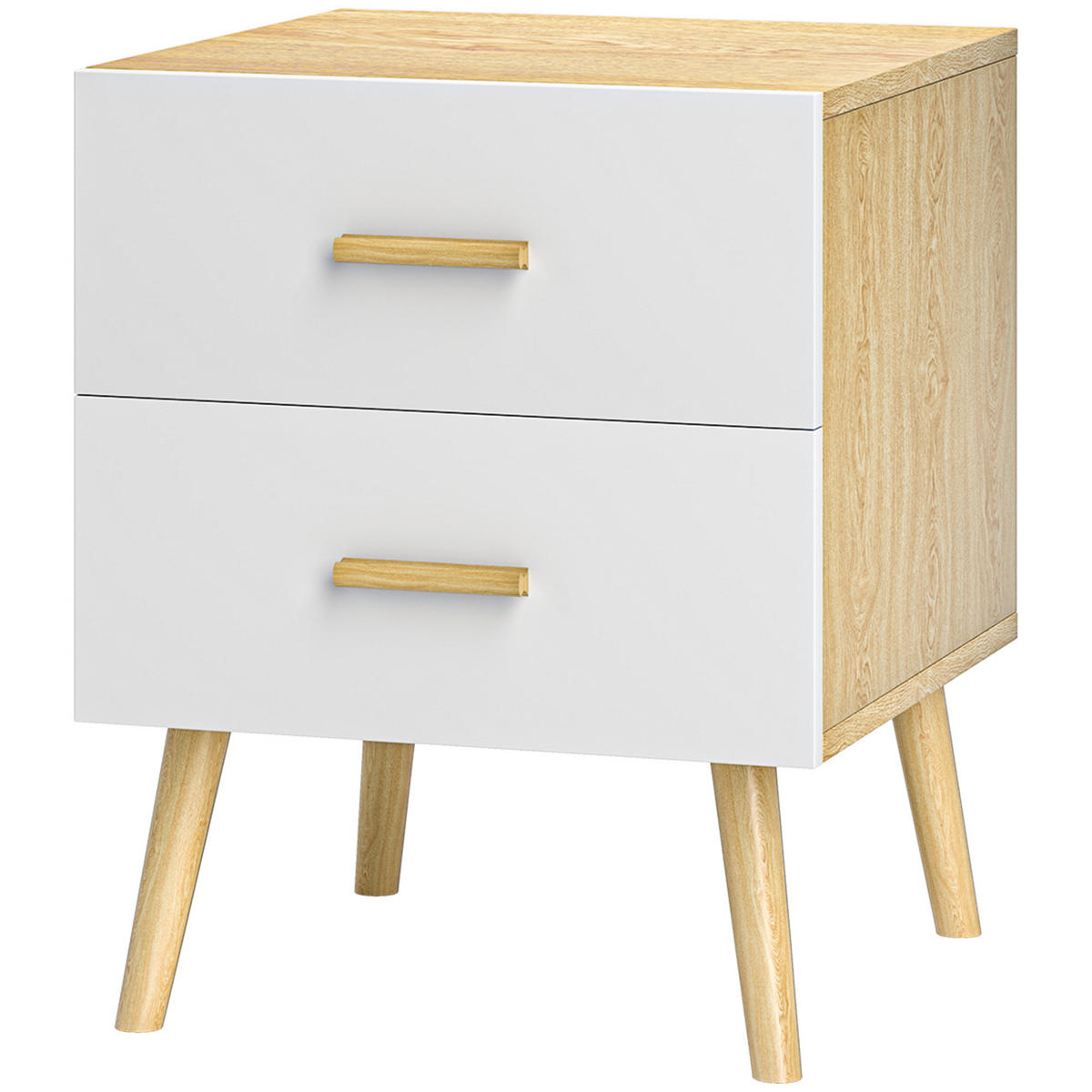 NACHTSCHRANK DE-12948 2 Schubladen, modern Eiche - Eichefarben, Holzwerkstoff (40/50/40cm) - ComfortXL