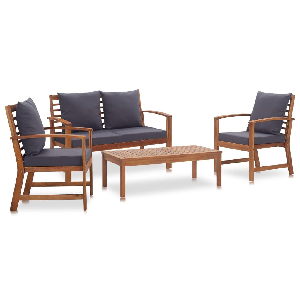 vidaXL Garten-Lounge-Set Dunkelgrau