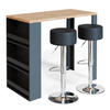 BARTISCH-SET Eiche 57 x 117 cm mit 2 Barhockern - Eichefarben, Holzwerkstoff (57/106/117cm) - Vicco