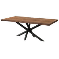 BAUMTISCH Sheesham 220x100x76 grau gebeizt / Mikado-Beine anthrazit matt FREEFORM 5 - Grau, Holz (100/220/76cm) - Massivmoebel24