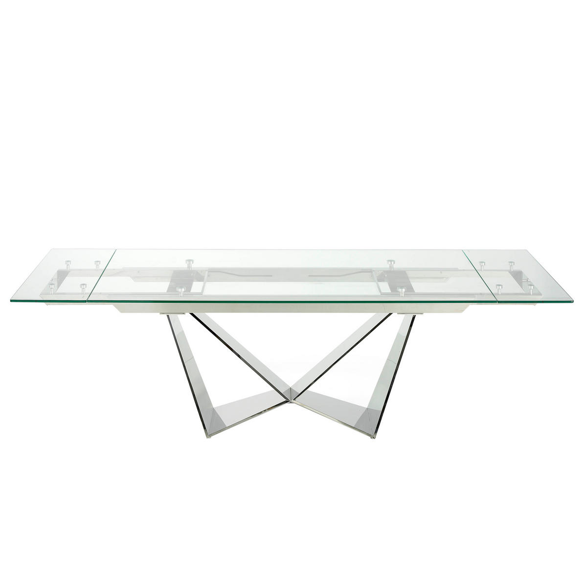 ESSTISCH Rechteckig Glas Stahl 160/90/75 cm - Edelstahlfarben/Transparent, Metall (90/160/75cm) - ANGEL CERDA