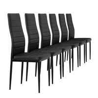 ESSZIMMERSTUHL Lidköping 6er Set - Schwarz, Leder (43/96/52cm) - [en.casa]