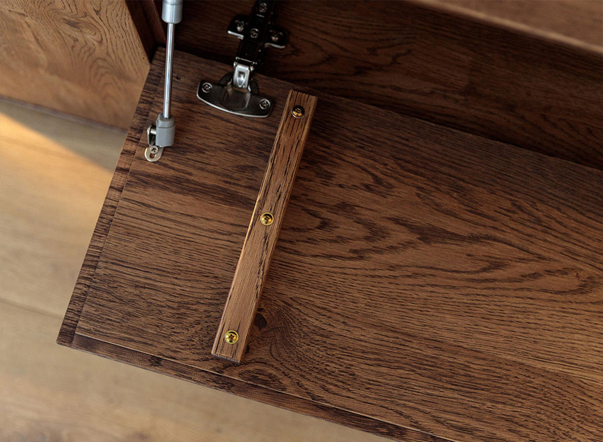 WOHNZIMMER-SET Collodi Widleiche Tabak (2-tlg) Türanschlag rechts - Wildeiche/Eichefarben, Holz (208/205/43.5cm) - Feldmann-Wohnen