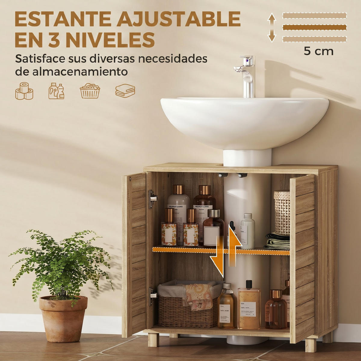 HÄNGESCHRANK Naturholz 1 Stück - Beige, Kunststoff (60/60/30cm) - GiPP