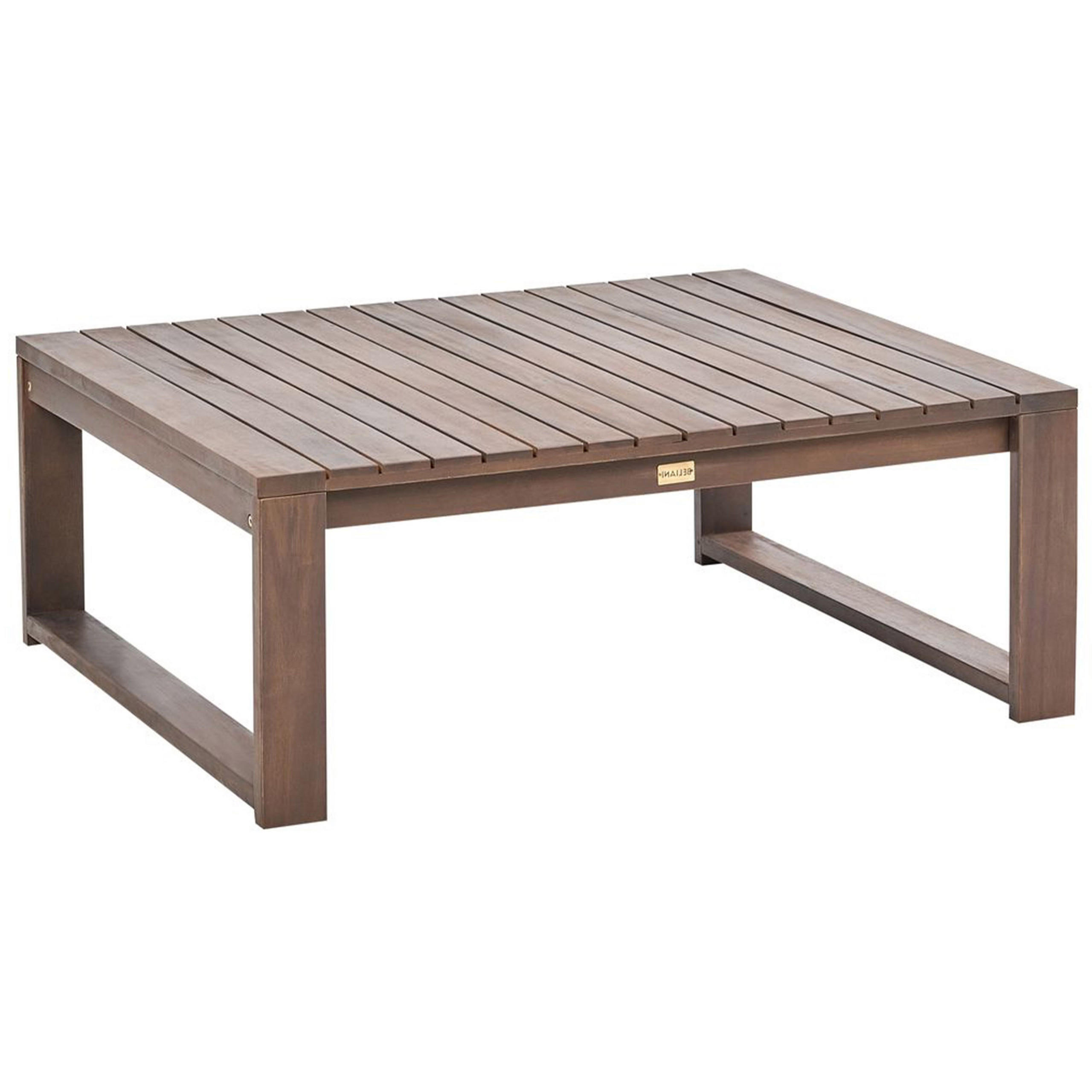 GARTEN BEISTELLTISCH zertifiziertes Akazienholz dunkelbraun 90/75 cm Timor - Dunkelbraun, Holz (90/75/35cm) - Beliani