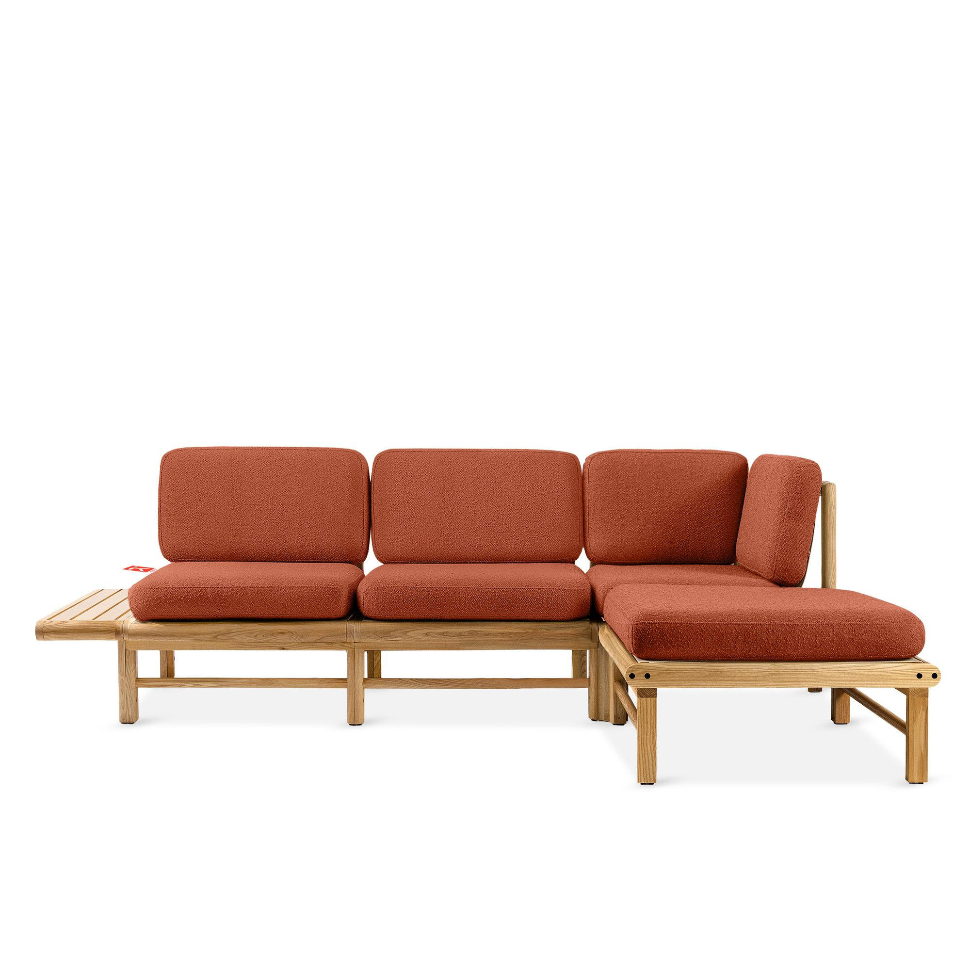 LOUNGESOFA ATREDA rechts - Orange, Holz/Textil (245/74/150cm) - KONSIMO®