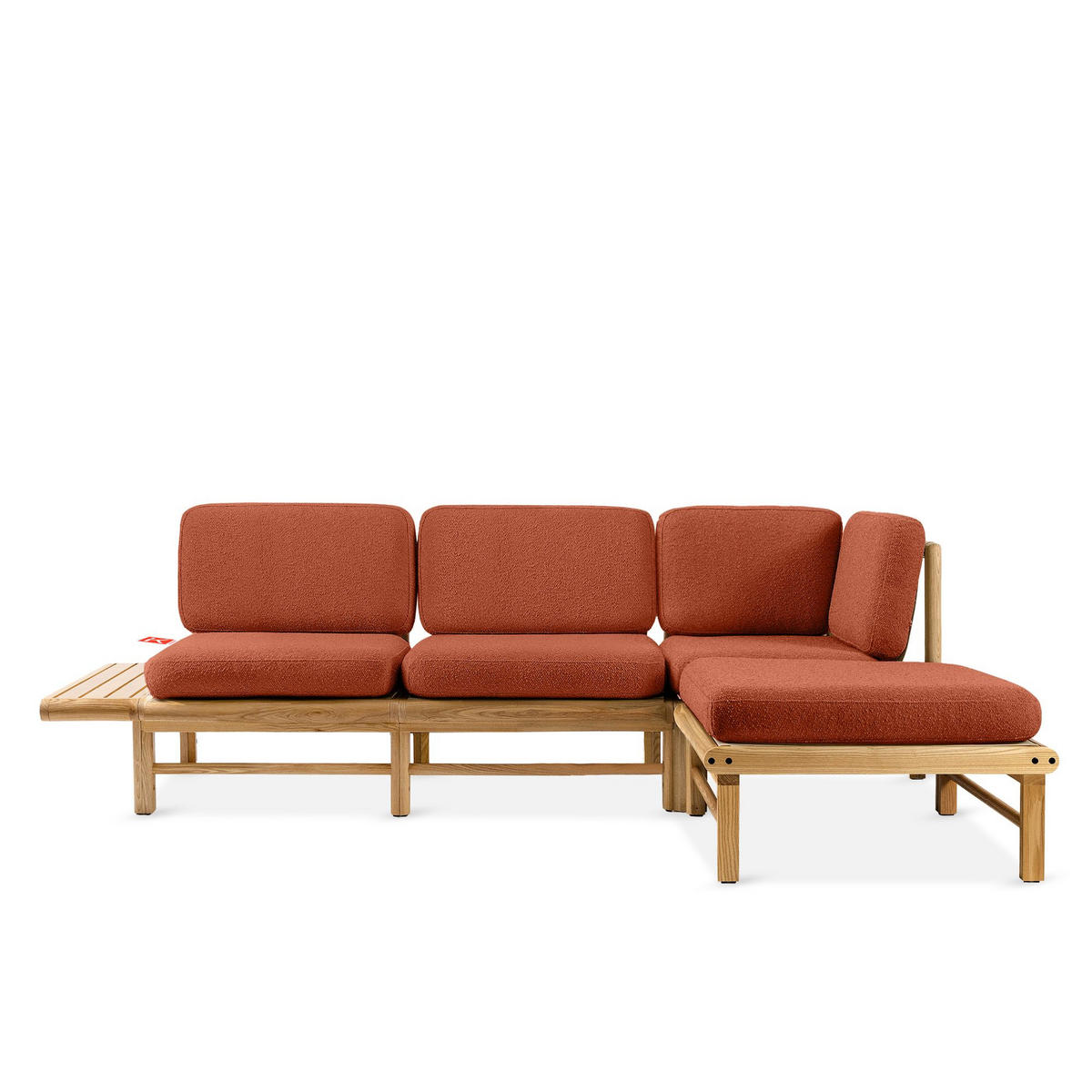 LOUNGESOFA ATREDA rechts - Orange, Holz/Textil (245/74/150cm) - KONSIMO®