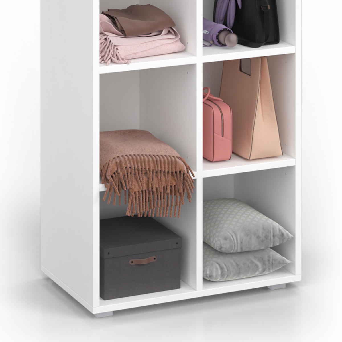 SCHUHSCHRANK Paris Weiß 54.2 x 183.3 cm 14 Fächer - Weiß, Holzwerkstoff (54.2/183.3/33.3cm) - Vicco