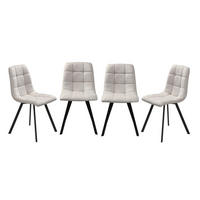 4ER-SET gepolsterte Stühle Chilli 86/55/45 cm - Beige, Holzwerkstoff (46/87/66cm) - Calicosy
